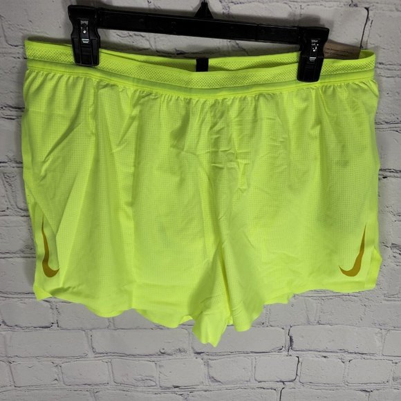 Nike Men's Size XL Volt Yellow/Green Dri Fit Racing Running Shorts - Picture 4 of 9